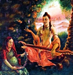 Narada Muni i majka Prahlade - Sri Manasa Hamsa Sanga